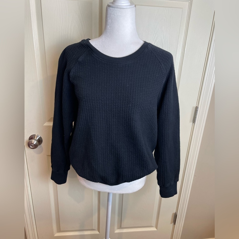 Perfect white tee Thom Waffle knit cotton crew neck Black Sweatshirt